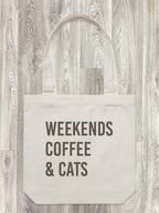 Weekends Coffee & Cats Edith Tote Bag