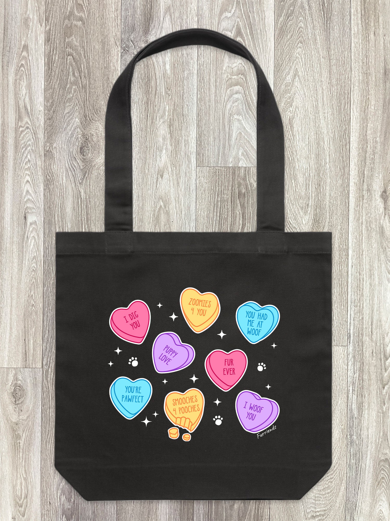 Candy Hearts - Dog Edith Tote Bag