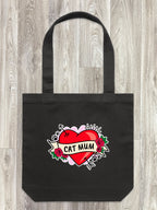 Cat Mum Heart Tattoo Edith Tote Bag