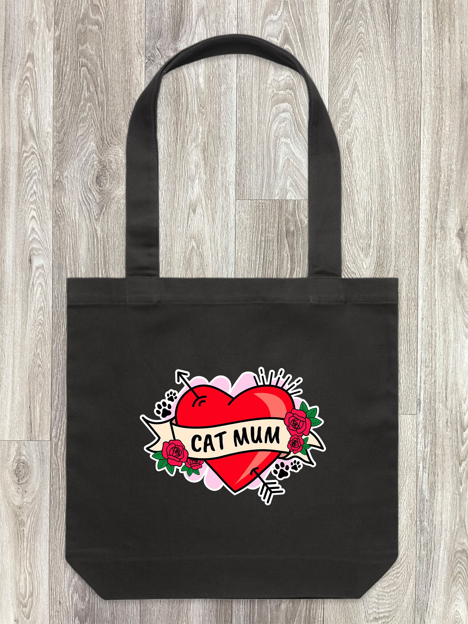 Cat Mum Heart Tattoo Edith Tote Bag