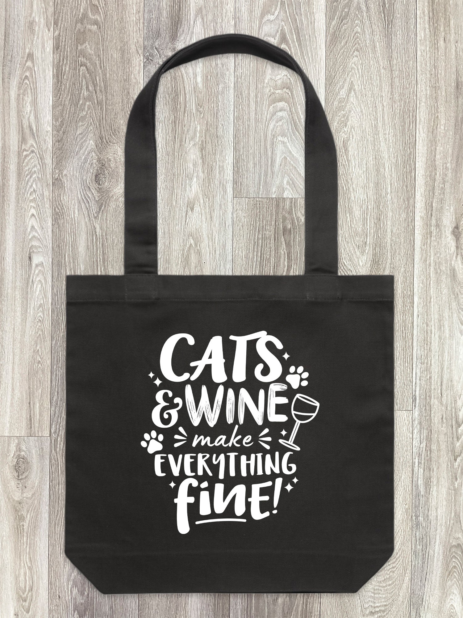 Cats & Wine Make Everything Fine Edith Tote Bag
