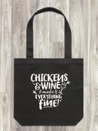 Chickens & Wine Make Everything Fine Edith Tote Bag