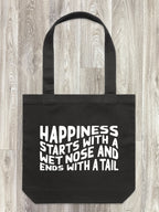 Happiness Starts With A Wet Nose And Ends With A Tail Edith Tote Bag
