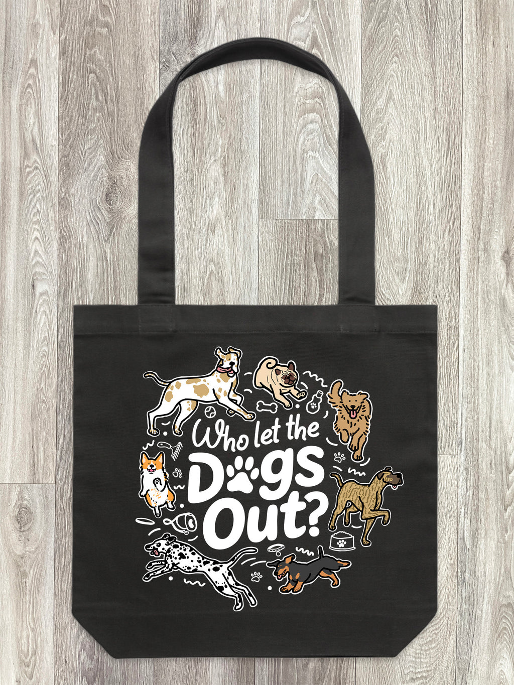 Who Let The Dogs Out? Edith Tote Bag