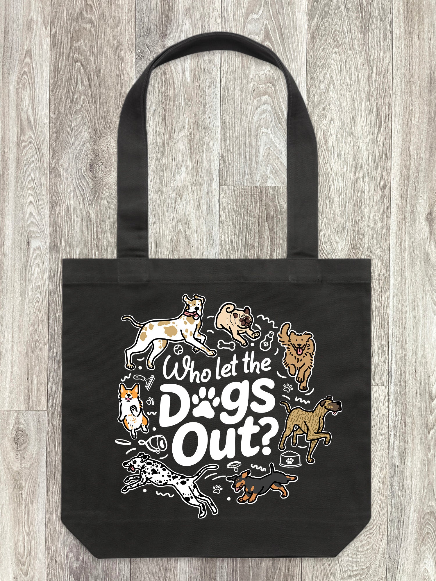 Who Let The Dogs Out? Edith Tote Bag