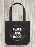 Peace. Love. Dogs. Edith Tote Bag