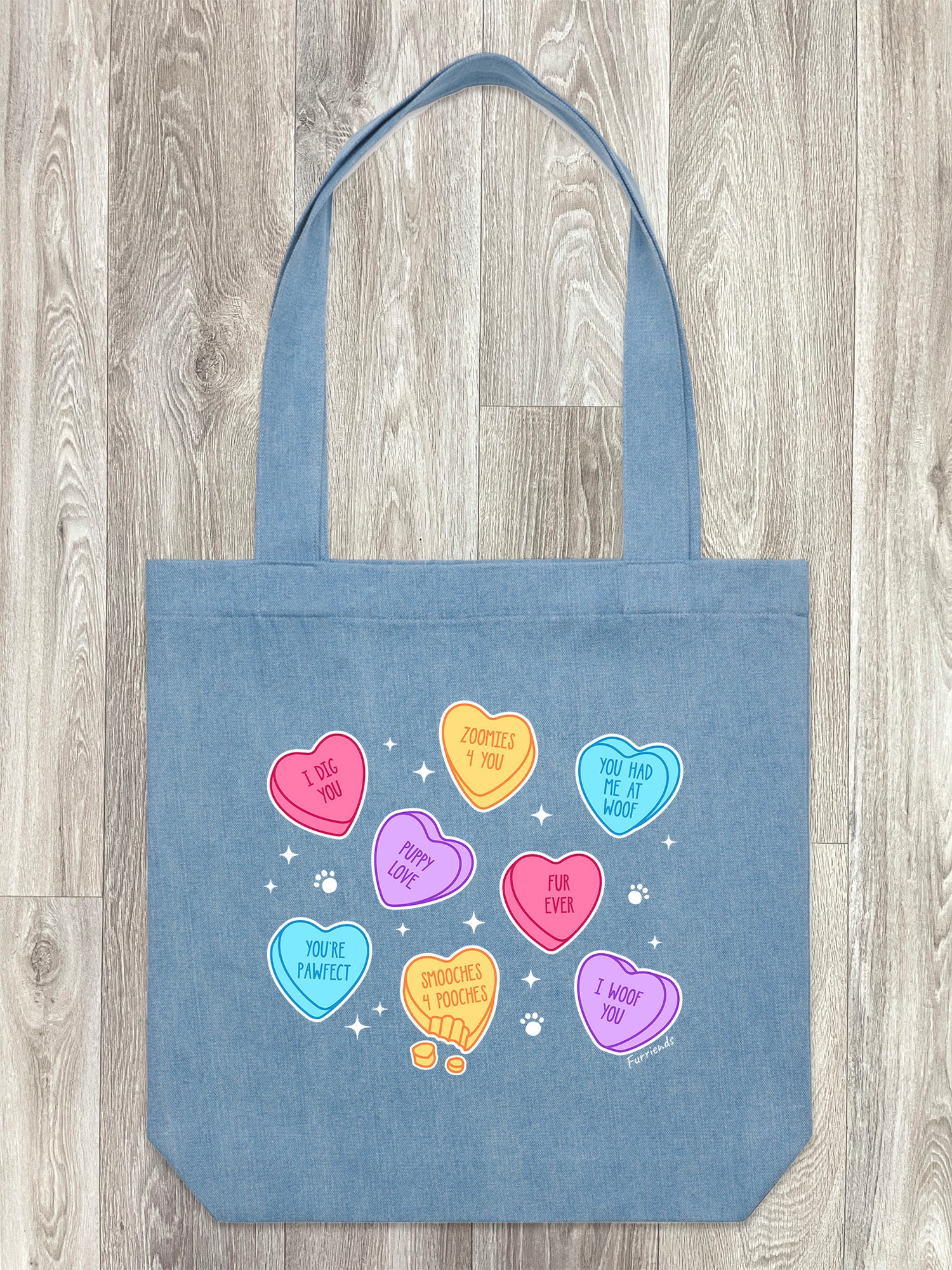 Candy Hearts - Dog Edith Tote Bag