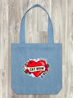 Cat Mum Heart Tattoo Edith Tote Bag