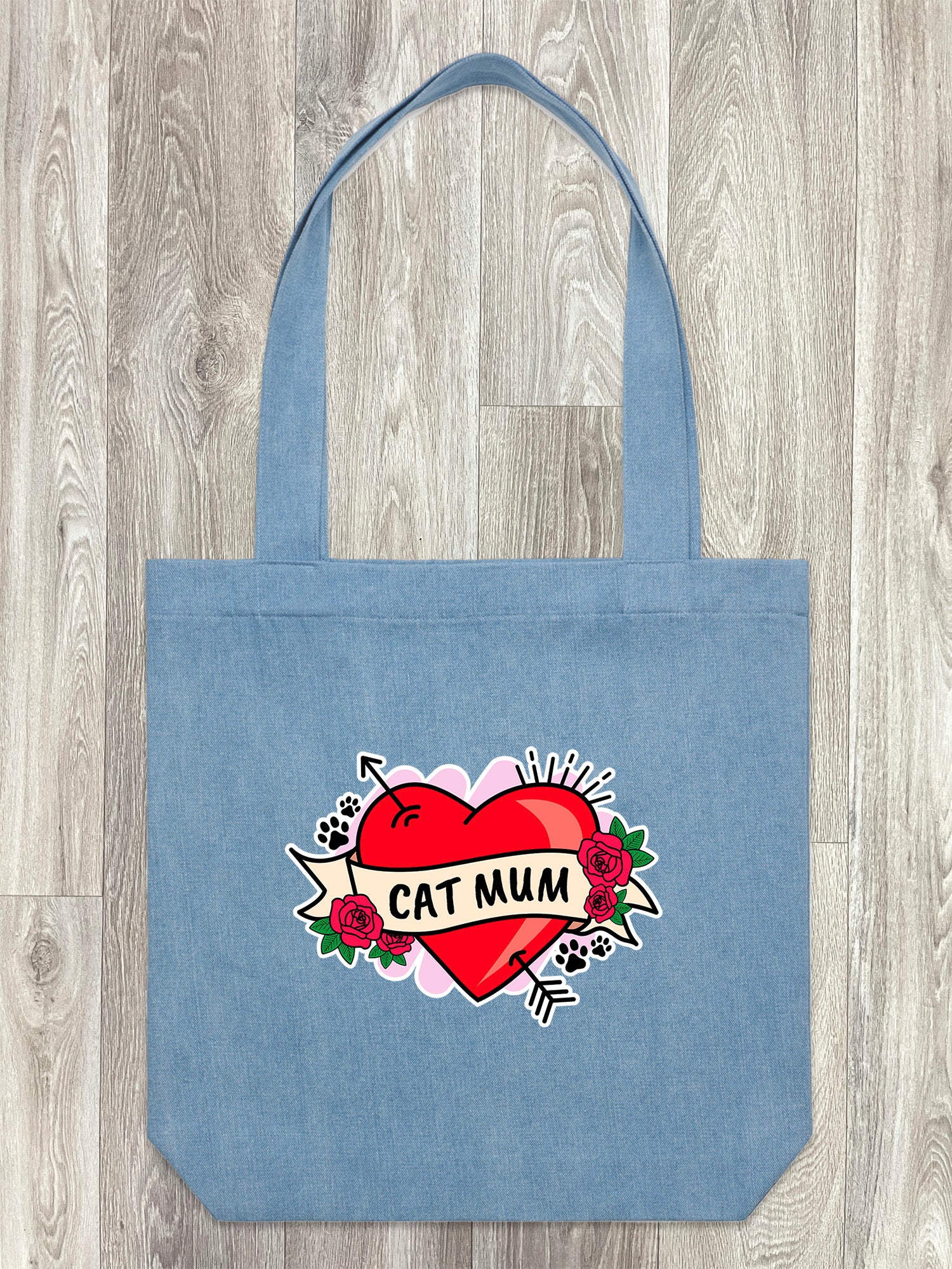 Cat Mum Heart Tattoo Edith Tote Bag