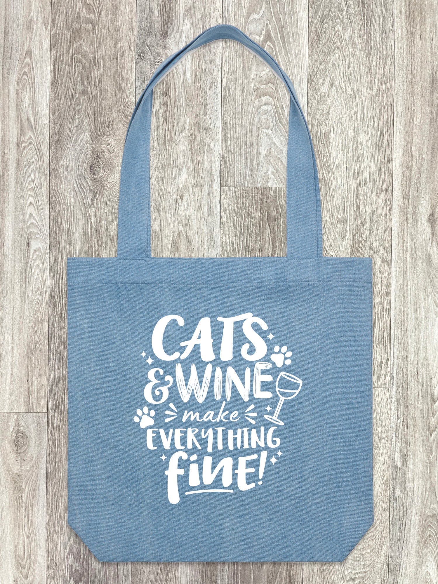 Cats & Wine Make Everything Fine Edith Tote Bag