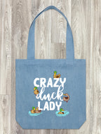 Crazy Duck Lady Edith Tote Bag