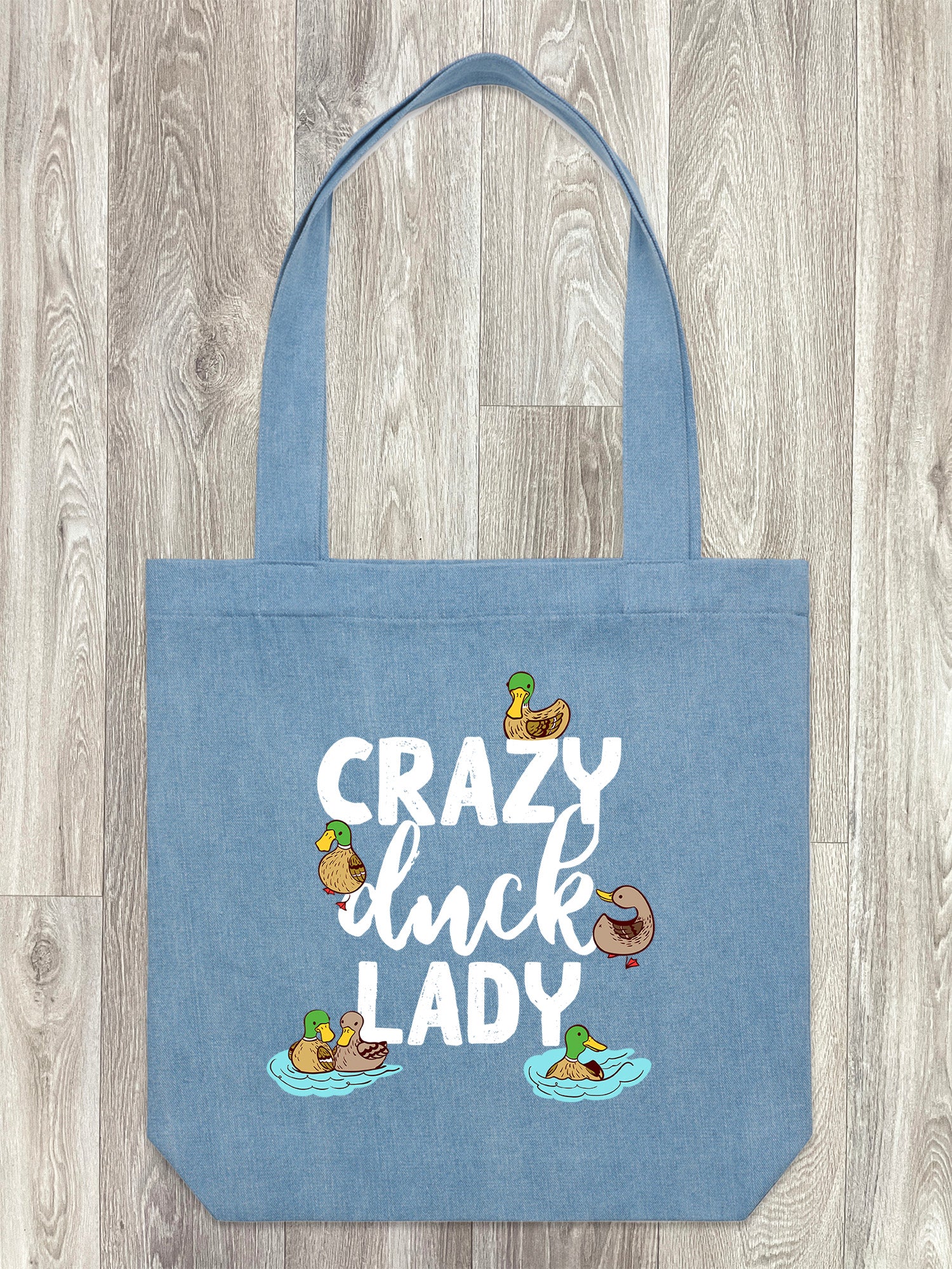 Crazy Duck Lady Edith Tote Bag