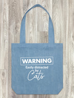 Warning. Easily Distracted By Cats Edith Tote Bag