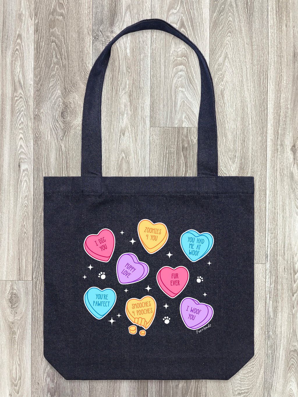 Candy Hearts - Dog Edith Tote Bag