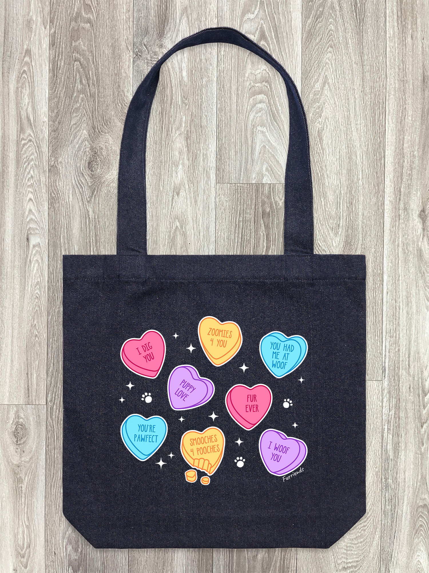 Candy Hearts - Dog Edith Tote Bag