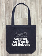 Canines, Coffee & Kettlebells Edith Tote Bag