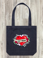 Cat Mum Heart Tattoo Edith Tote Bag