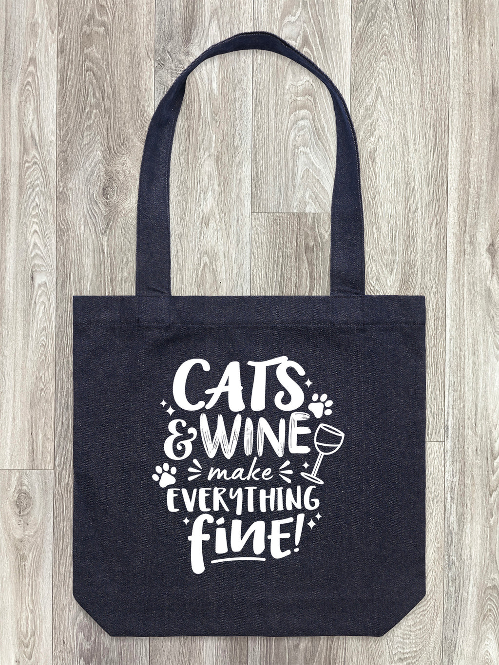 Cats & Wine Make Everything Fine Edith Tote Bag