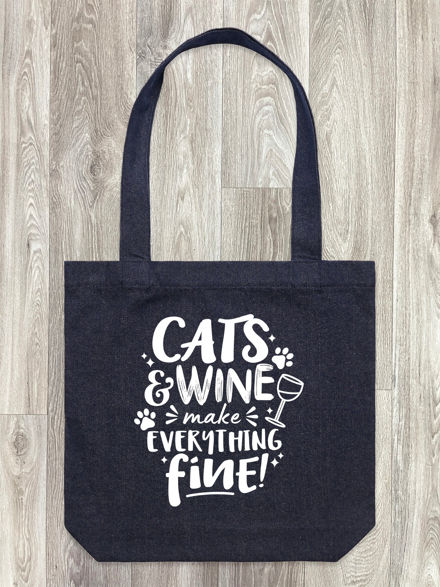 Cats & Wine Make Everything Fine Edith Tote Bag