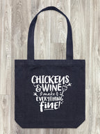 Chickens & Wine Make Everything Fine Edith Tote Bag
