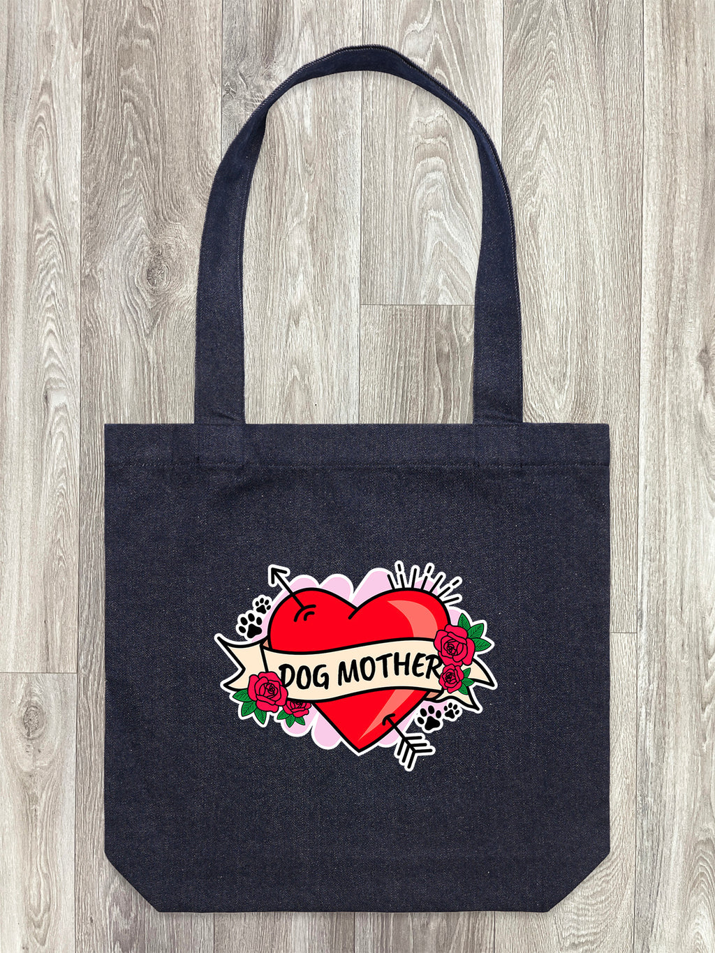 Dog Mother Heart Tattoo Edith Tote Bag