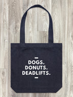 Dogs. Donuts. Deadlifts. Edith Tote Bag