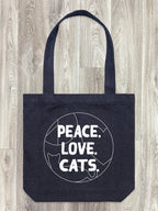 Peace. Love. Cats. Edith Tote Bag