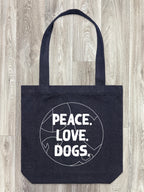 Peace. Love. Dogs. Edith Tote Bag