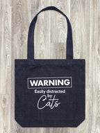 Warning. Easily Distracted By Cats Edith Tote Bag