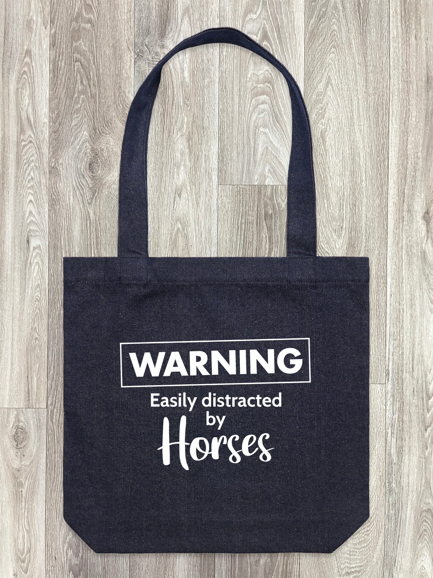 Warning. Easily Distracted By Horses Edith Tote Bag