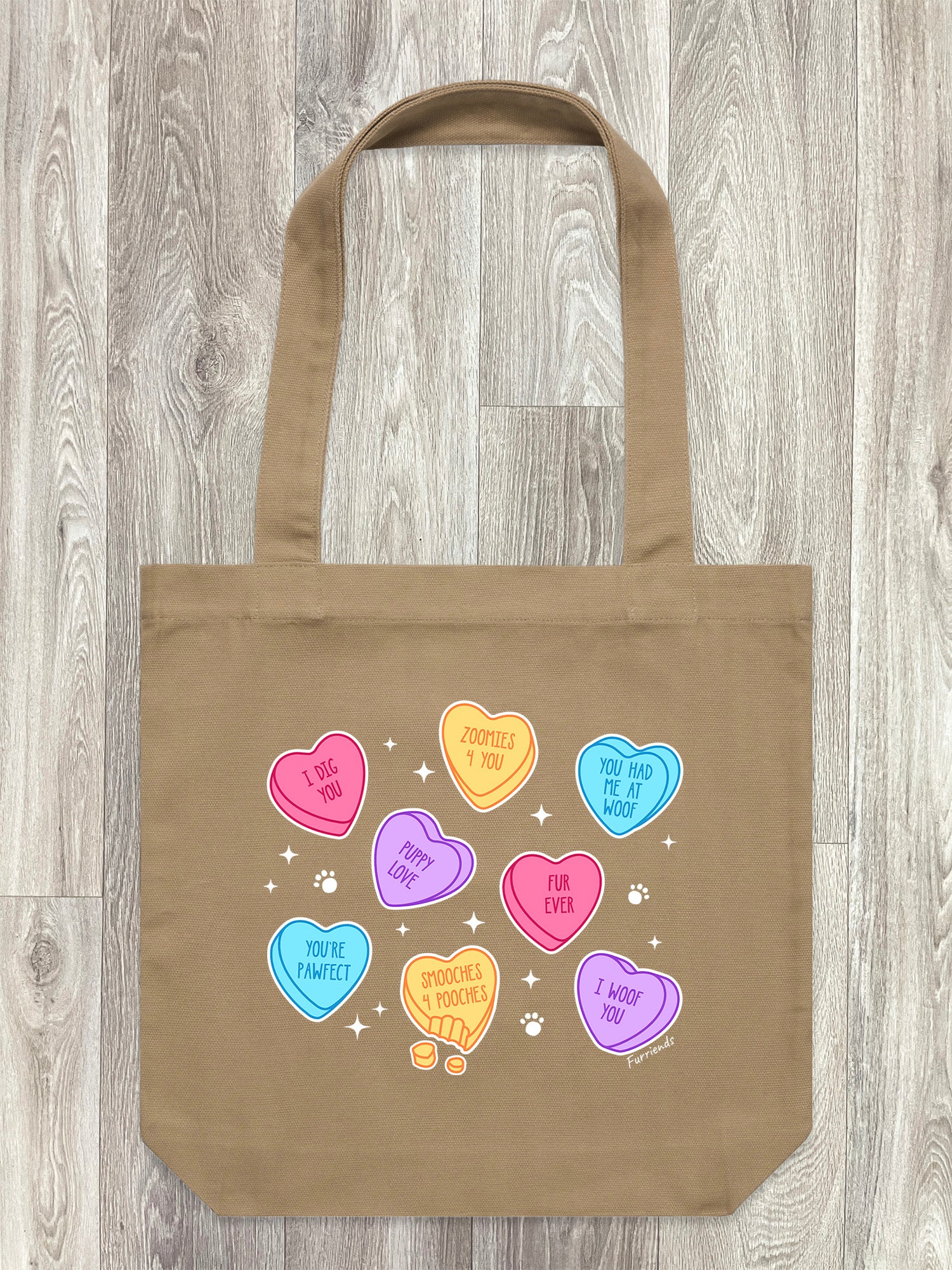 Candy Hearts - Dog Edith Tote Bag