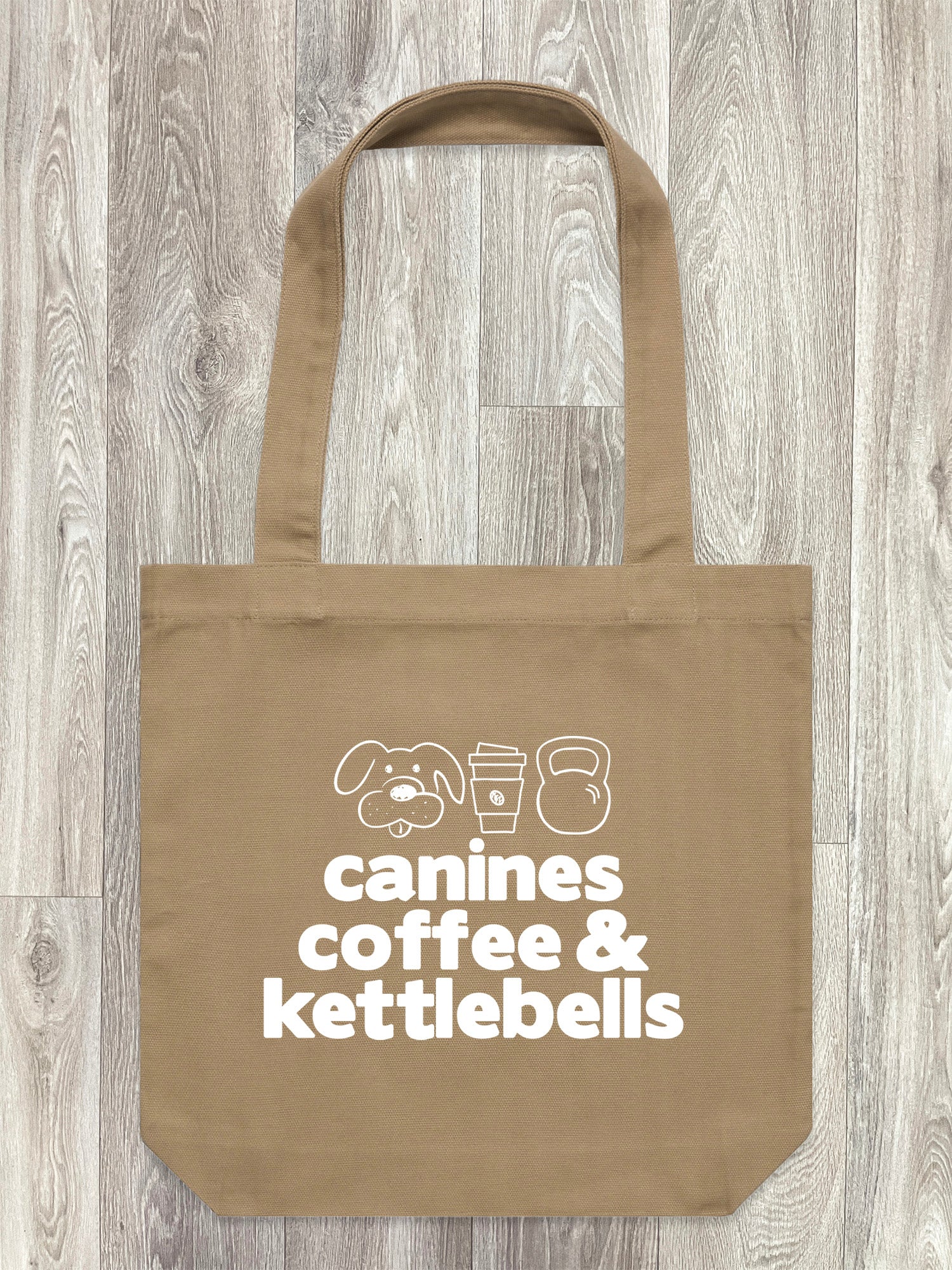 Canines, Coffee & Kettlebells Edith Tote Bag