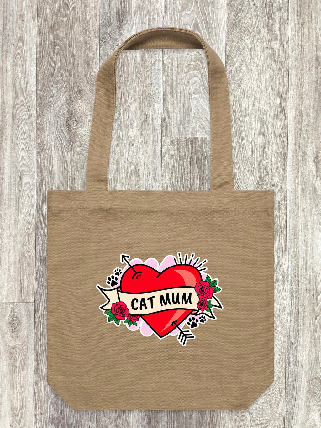 Cat Mum Heart Tattoo Edith Tote Bag