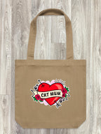 Cat Mum Heart Tattoo Edith Tote Bag