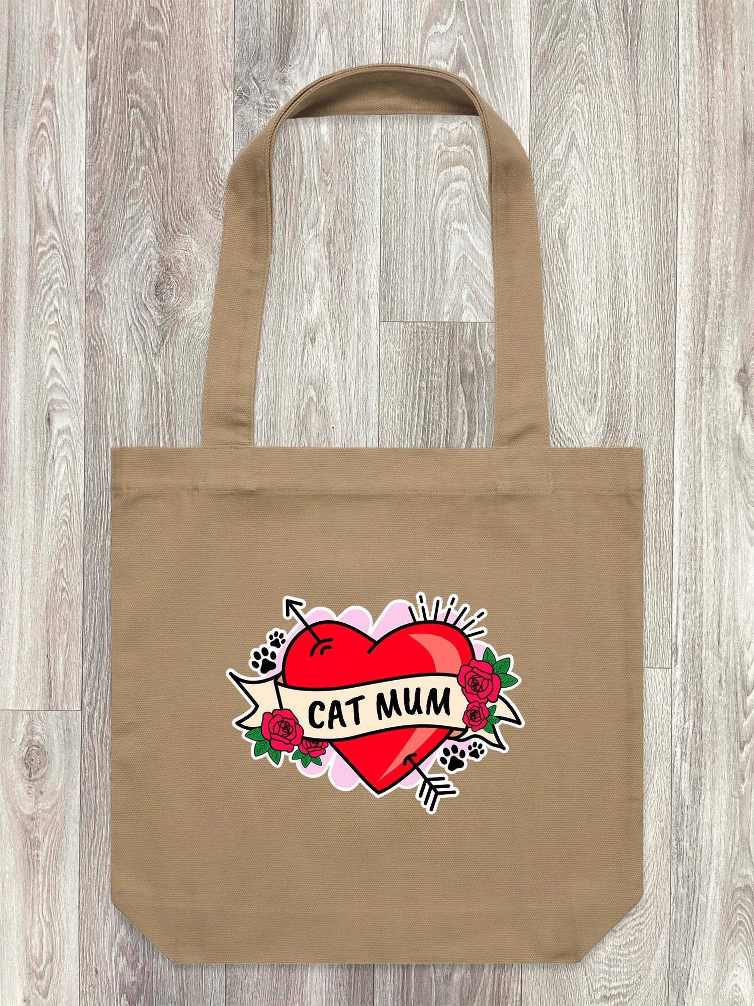 Cat Mum Heart Tattoo Edith Tote Bag