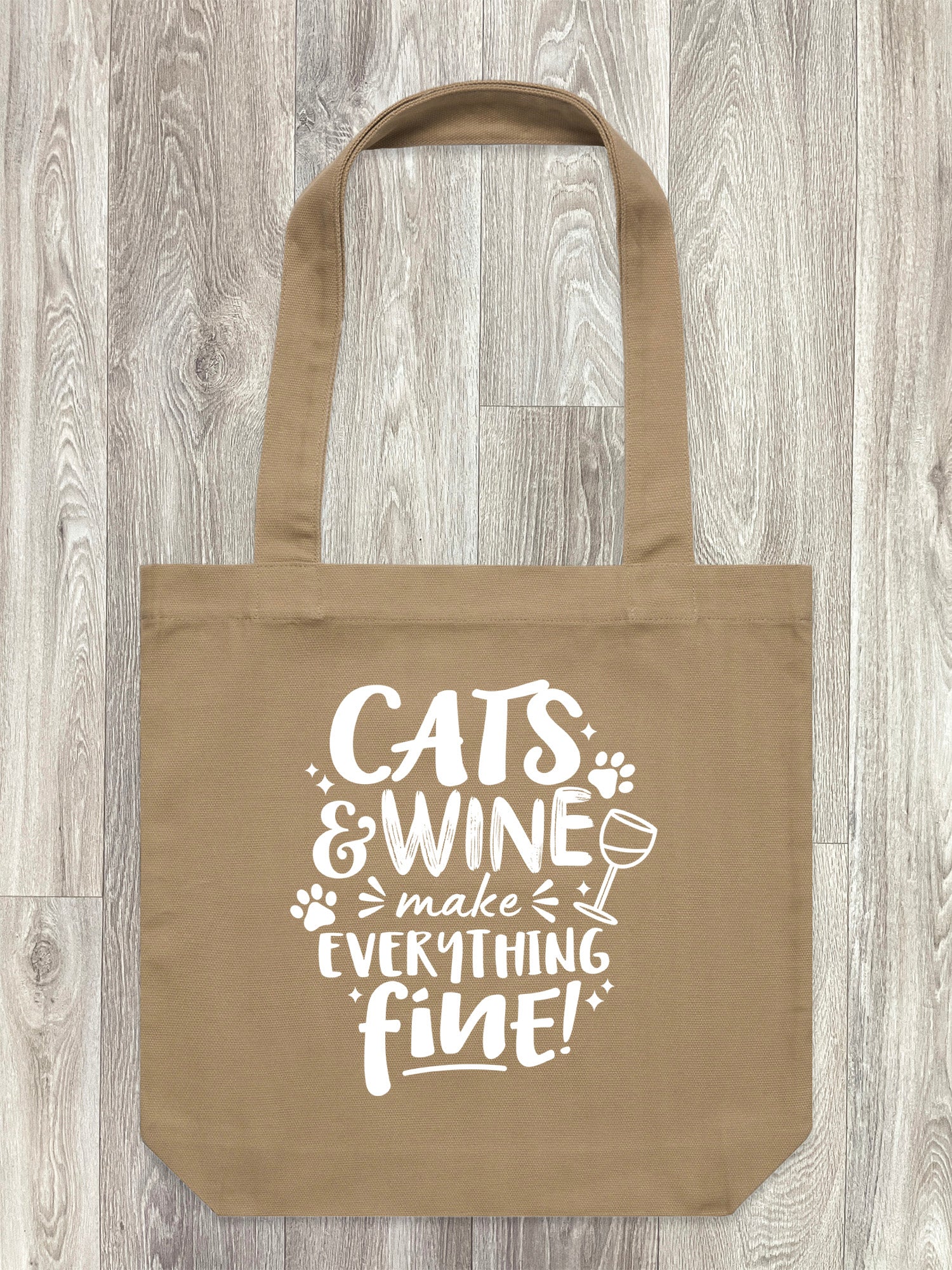 Cats & Wine Make Everything Fine Edith Tote Bag