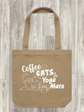 Coffee, Cats & Yoga Mats Edith Tote Bag
