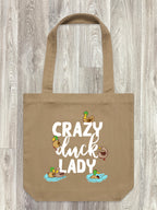 Crazy Duck Lady Edith Tote Bag
