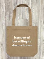 Introverted But Willing To Discuss Horses Edith Tote Bag