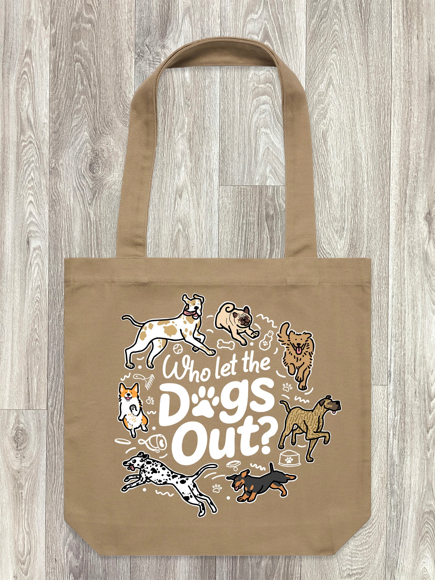 Who Let The Dogs Out? Edith Tote Bag