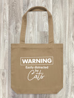 Warning. Easily Distracted By Cats Edith Tote Bag