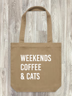 Weekends Coffee & Cats Edith Tote Bag