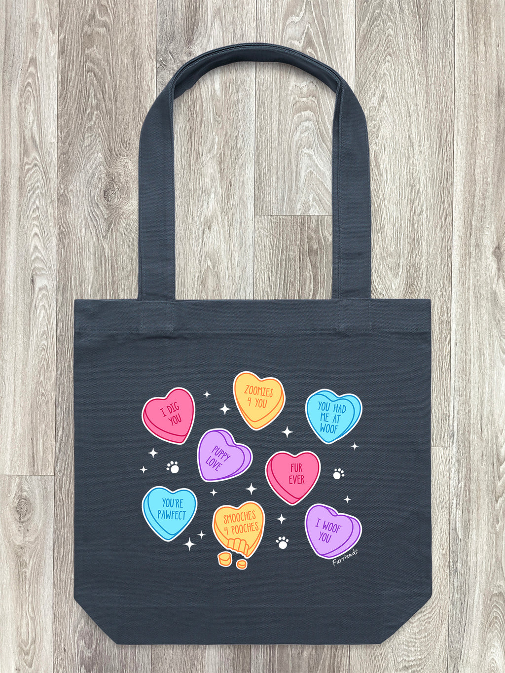 Candy Hearts - Dog Edith Tote Bag