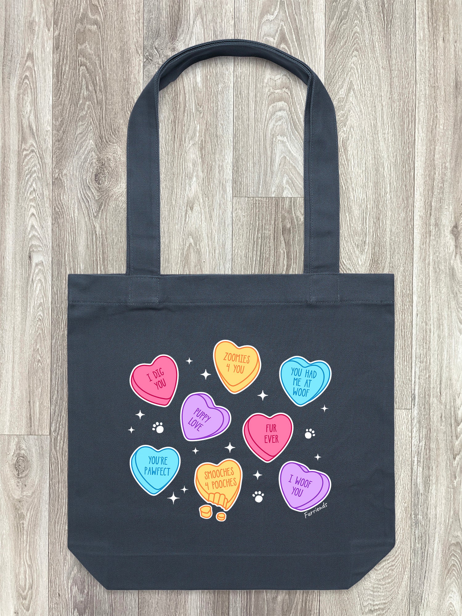 Candy Hearts - Dog Edith Tote Bag