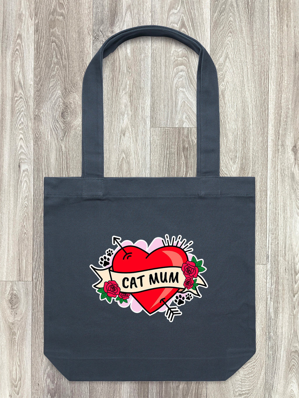 Cat Mum Heart Tattoo Edith Tote Bag