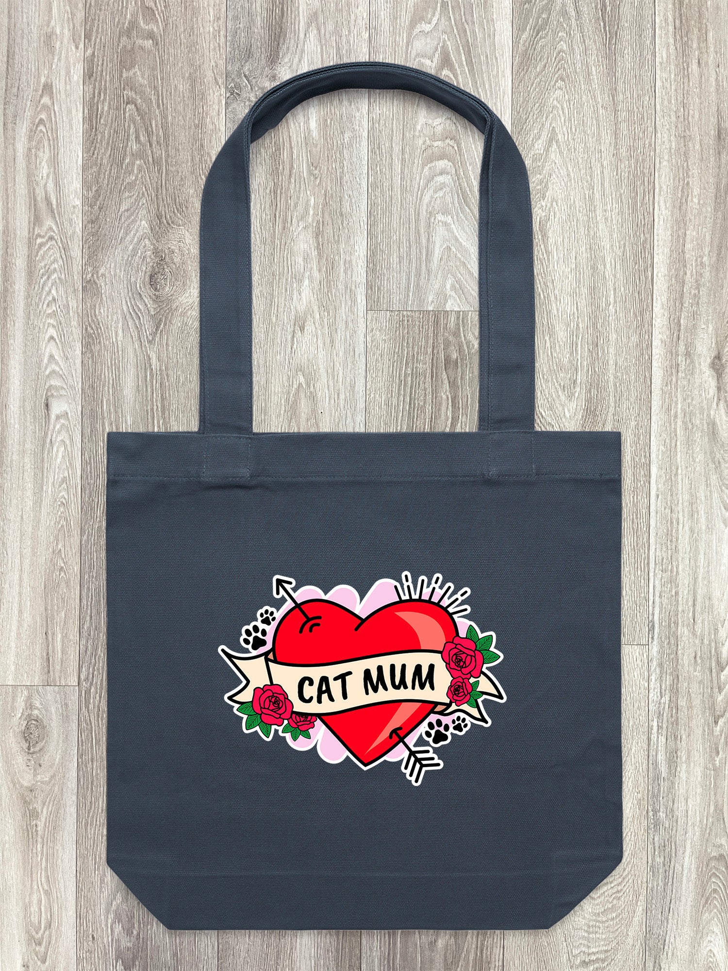 Cat Mum Heart Tattoo Edith Tote Bag