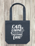 Cats & Wine Make Everything Fine Edith Tote Bag