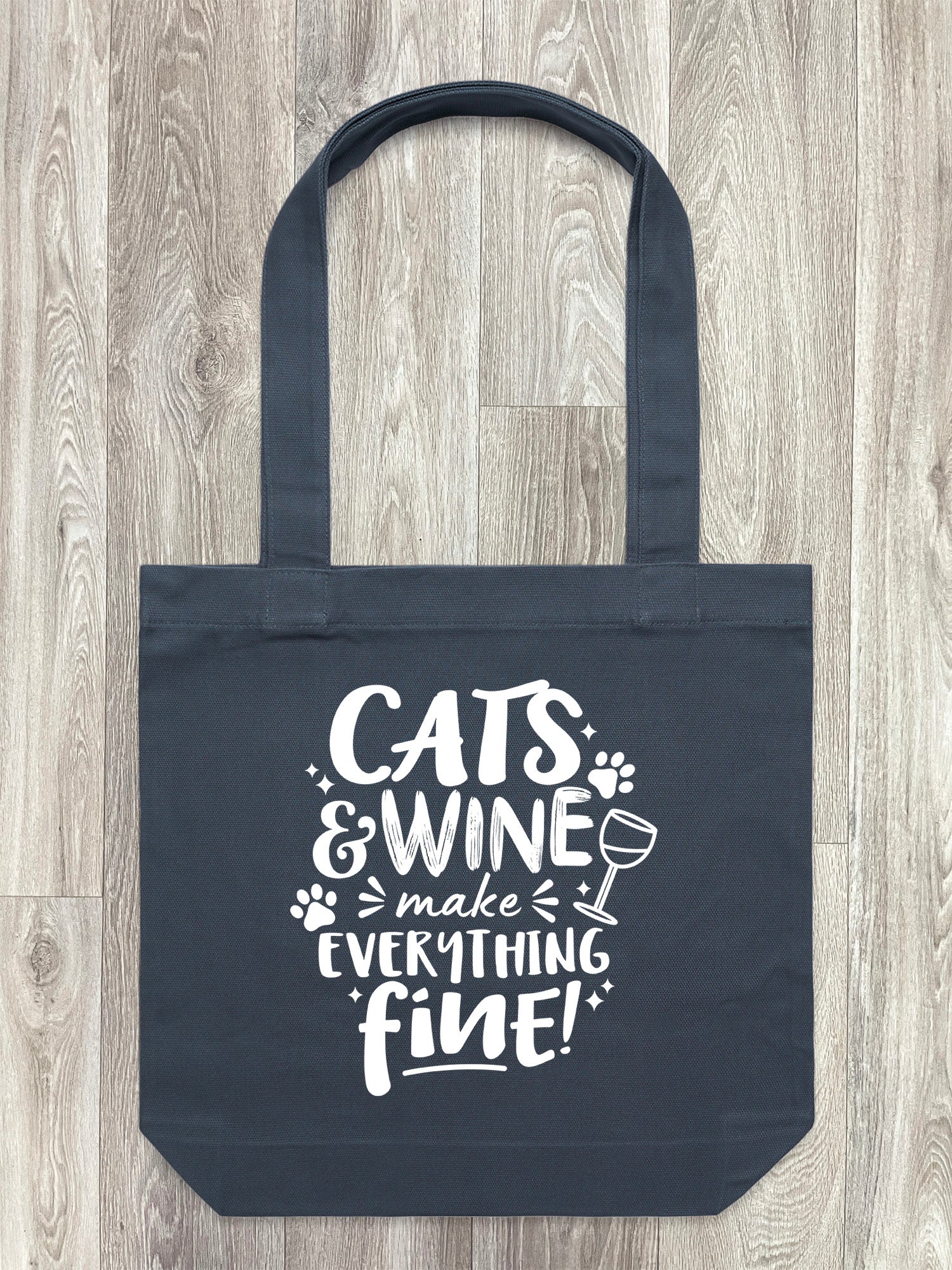 Cats & Wine Make Everything Fine Edith Tote Bag