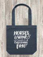 Horses & Wine Make Everything Fine Edith Tote Bag