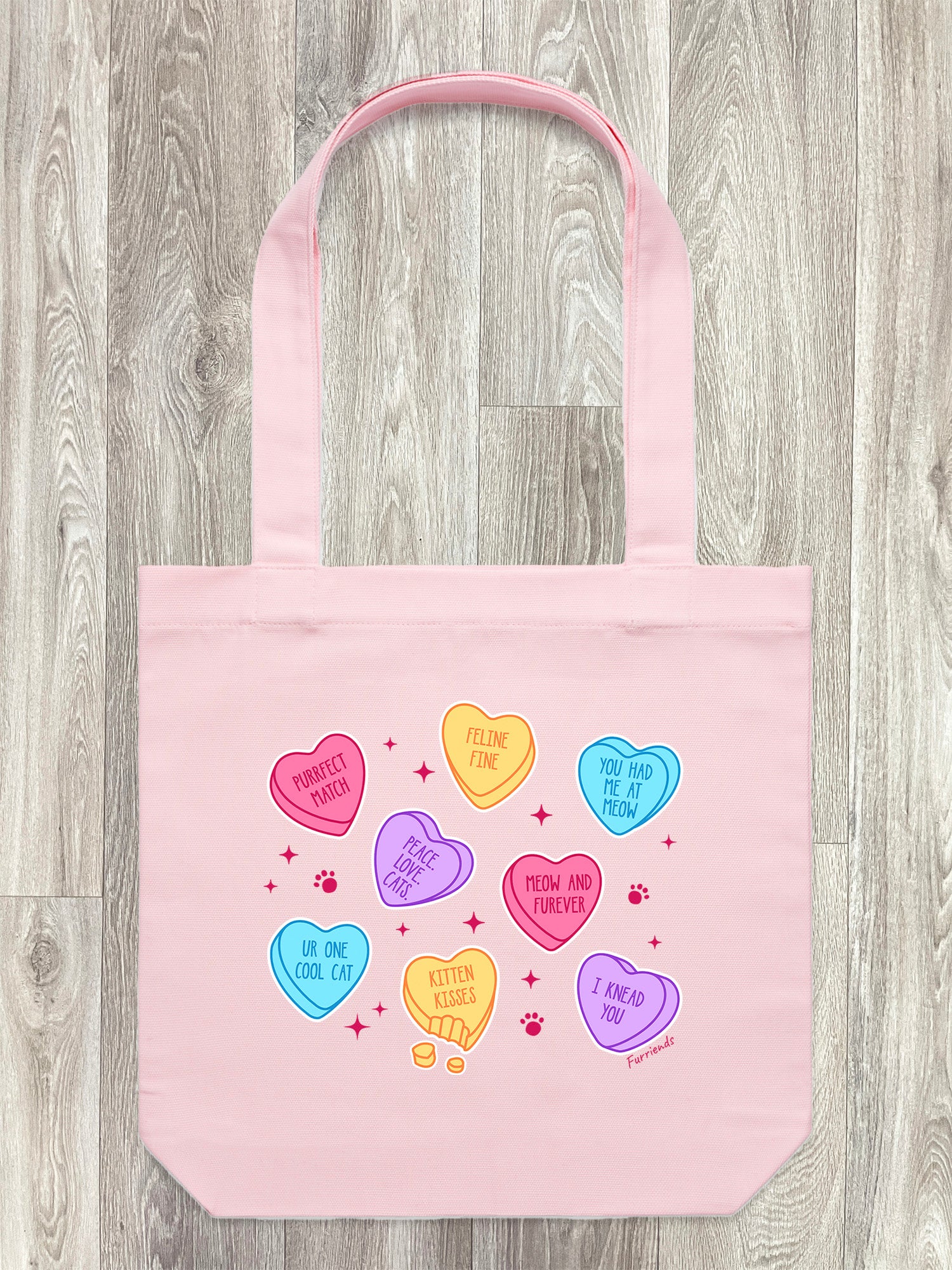 Candy Hearts - Cat Edith Tote Bag